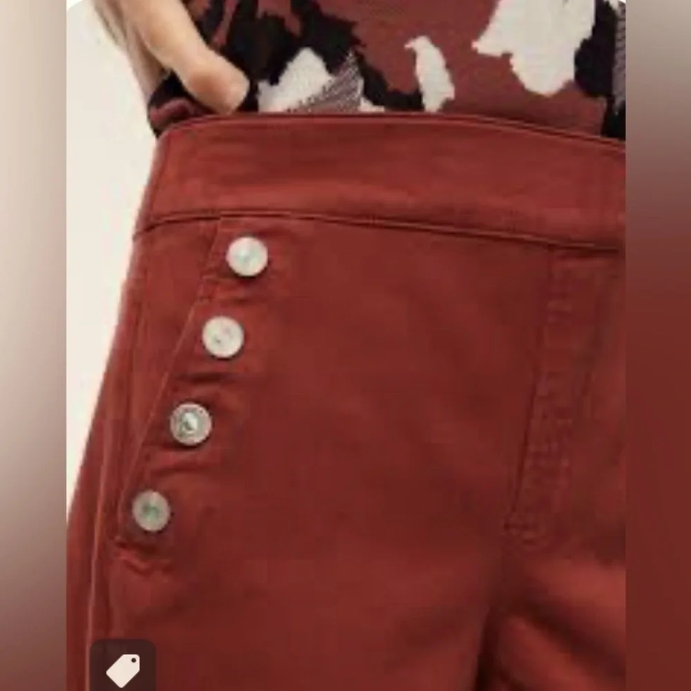 Chico’s Pull-On Wide Leg Ankle Jeans NWT Size 4 US Color Rust - Picture 4 of 11